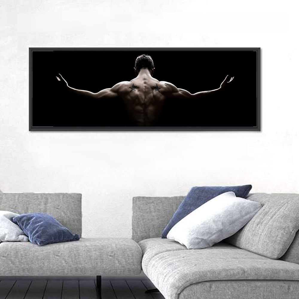 Muscular Back with Nautical Star Tattoos Wall Art