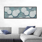 Blue Floral Scrollwork Pattern Wall Art