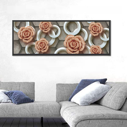 3d Rose Rings in Copper and Gold Wall Art