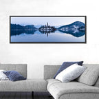 Bled Island Church in Winter Wall Art