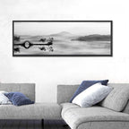 Misty Chinese Lake with Bridge Wall Art