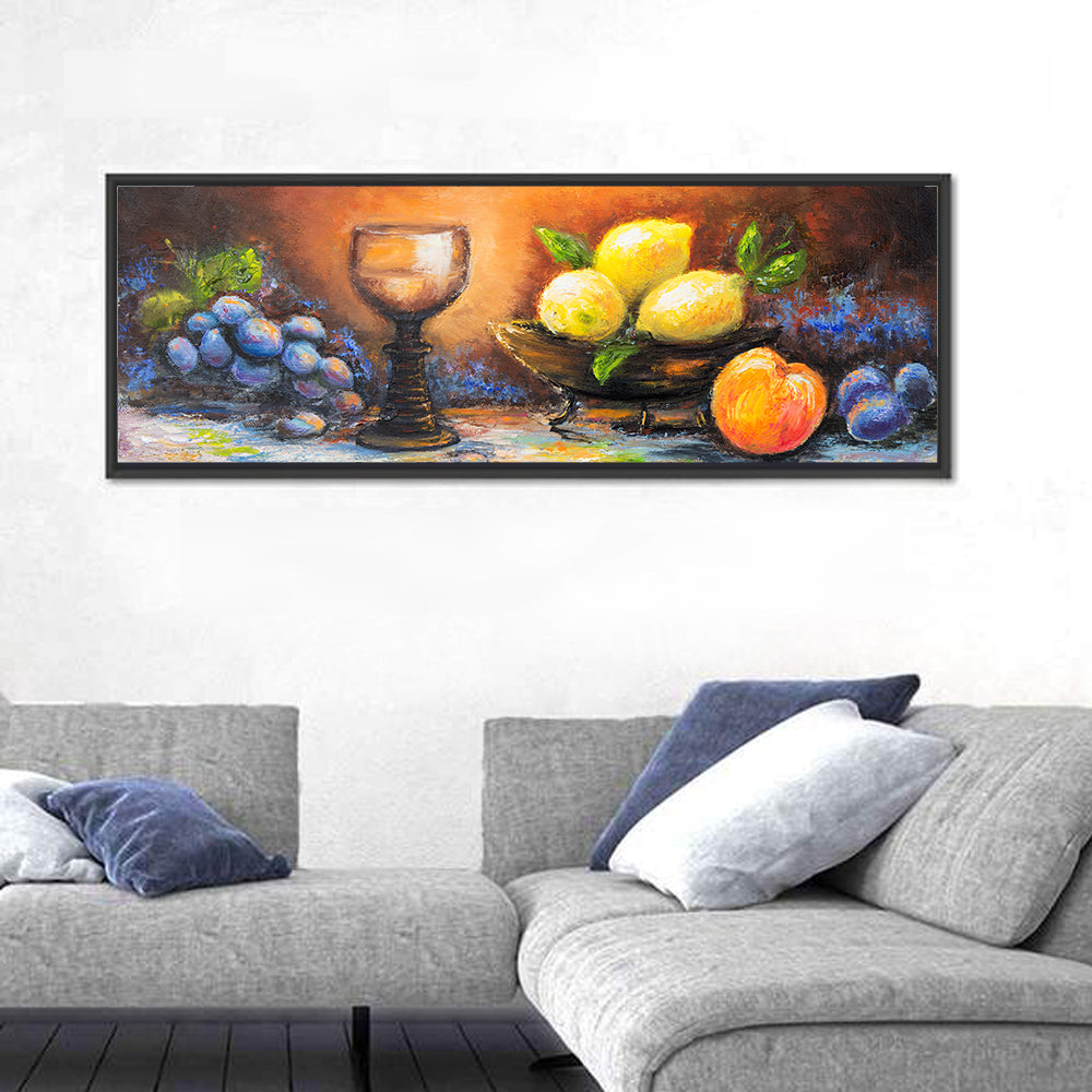 Lemons and Peach Still Life Wall Art
