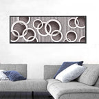 Layered White Circles Wall Art
