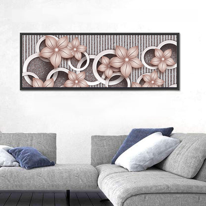 3d Floral Rings in Pink and Gray Wall Art
