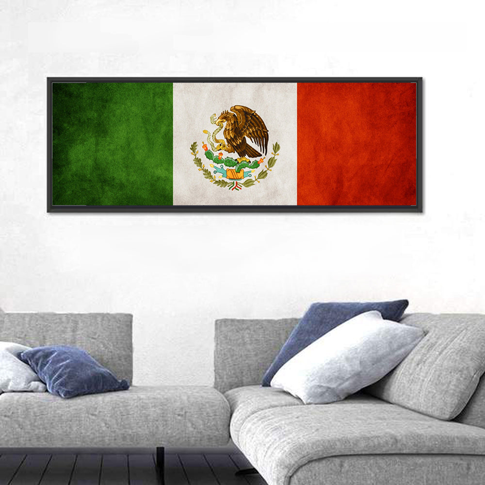 Vintage Mexican Flag Emblem Wall Art