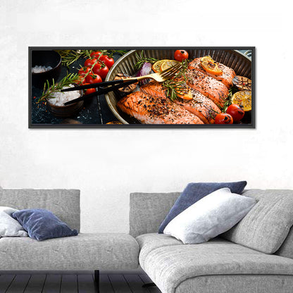 Grilled Salmon with Lemon and Rosemary Wall Art