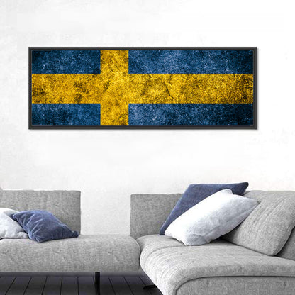 Grunge Sweden Flag Wall Art