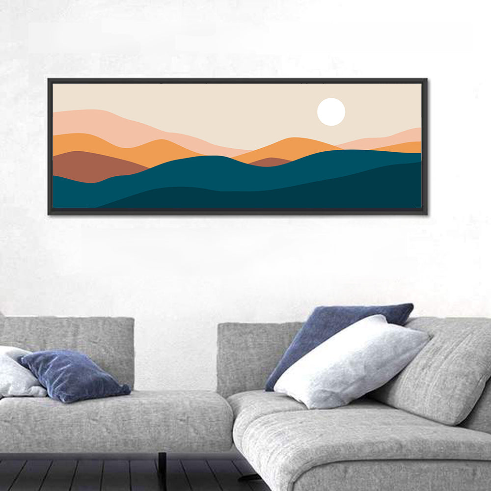 Mid Century Mountain Sunset Wall Art