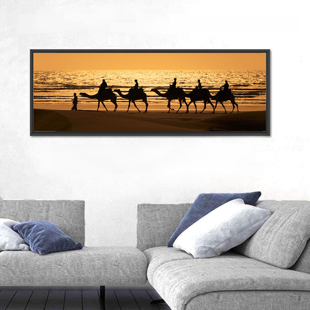 Camel Caravan at Sunset Wall Art