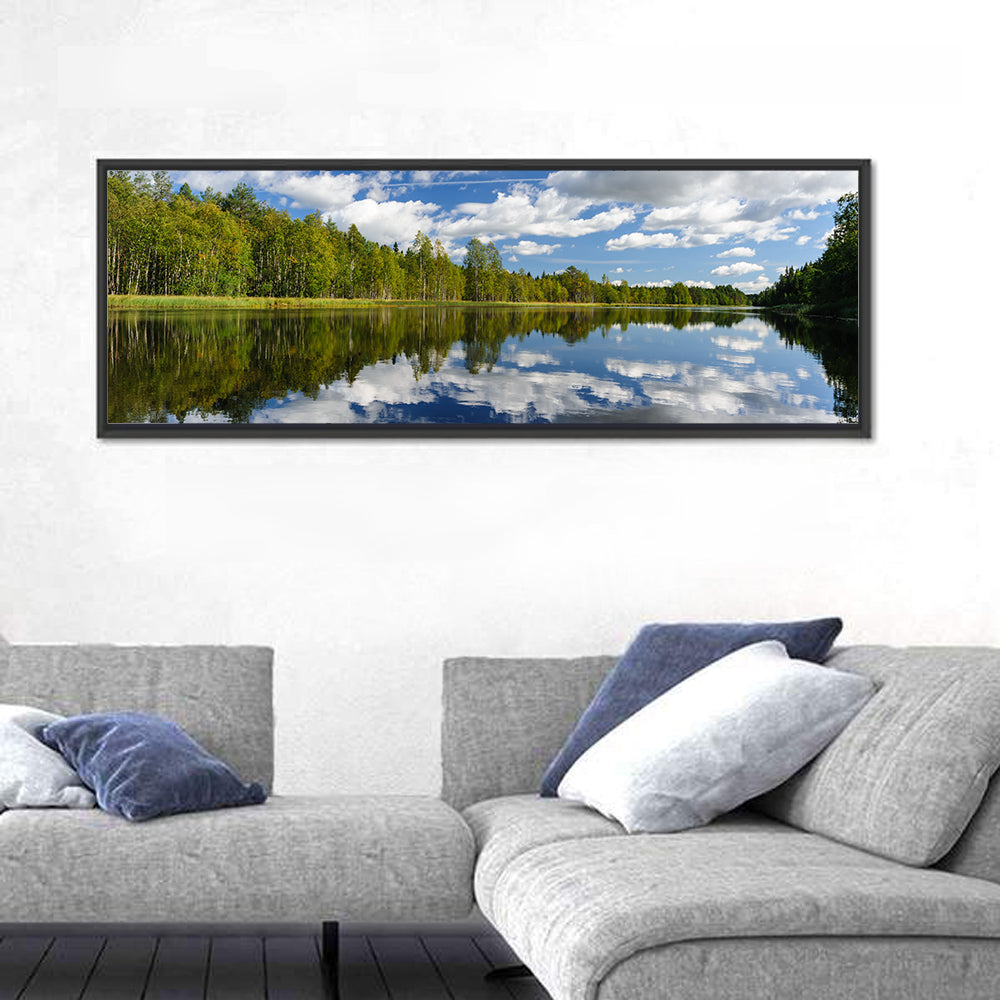 Red Kayak on Calm Lake Wall Art