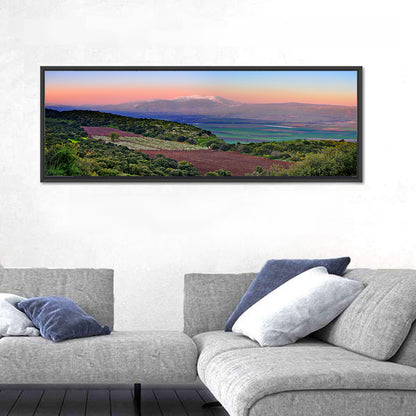 Mount Hermon Sunset Over Farmland Wall Art
