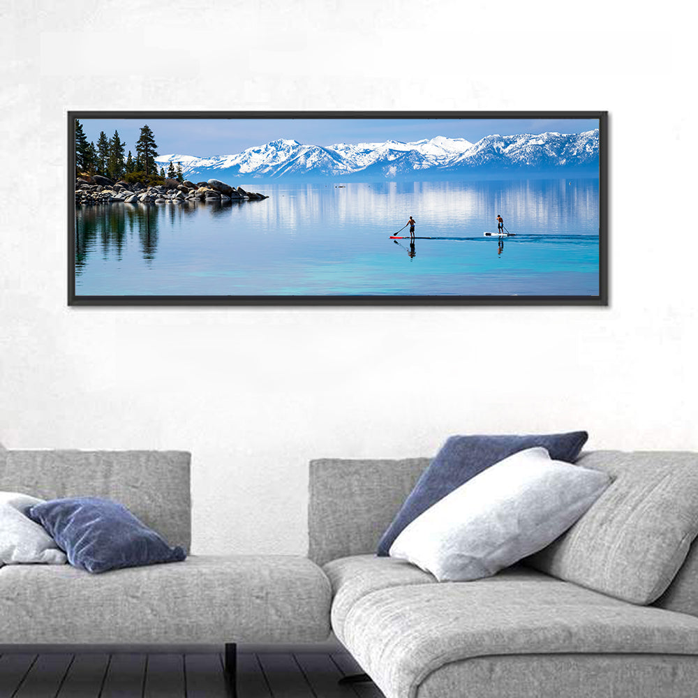 Mountain Lake Paddleboarders Wall Art