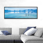 Two Paddleboarders on Mountain Lake Wall Art