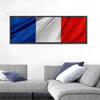 French Flag Tricolor with Folded Texture Wall Art