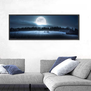 Moon Rising Over Forest Wall Art