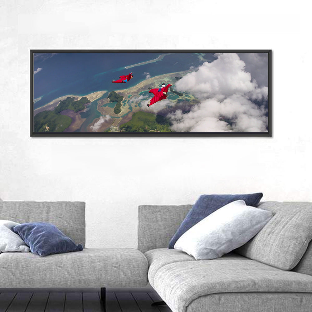 Wingsuit Duo Over Palau Coast Wall Art