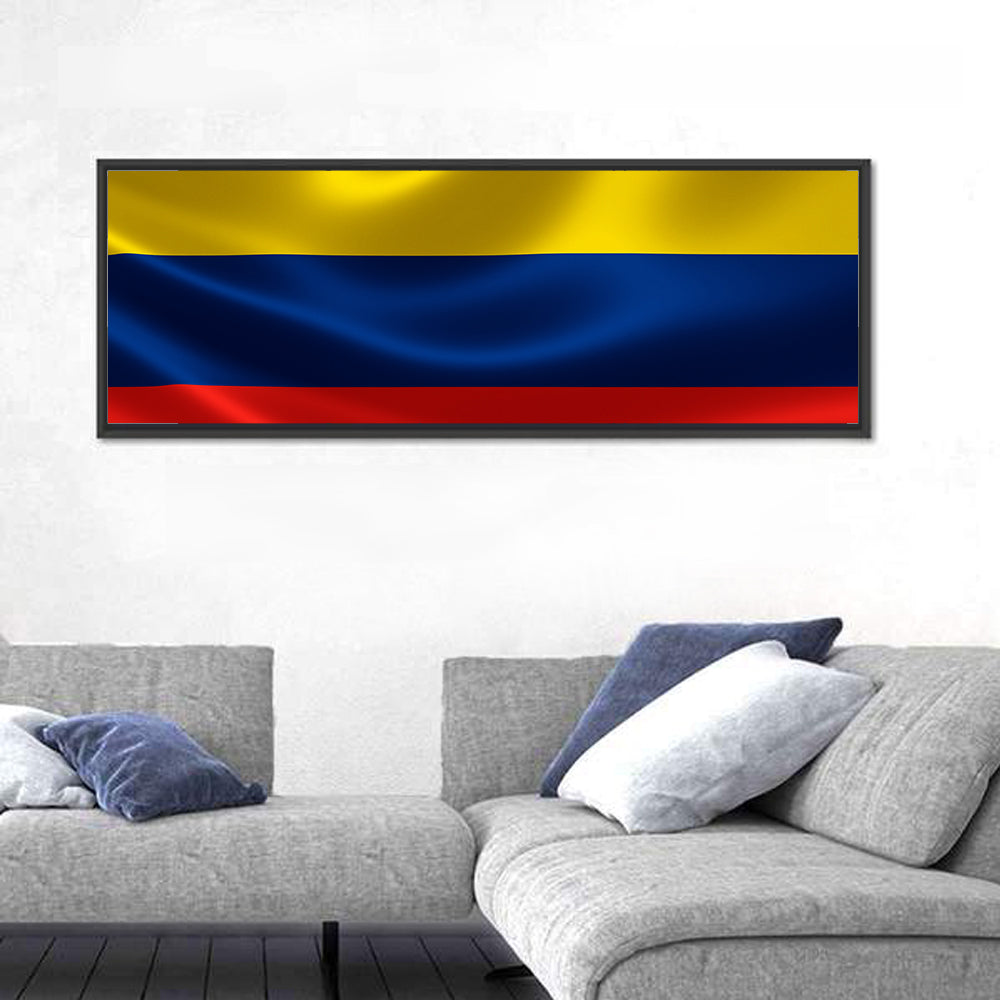 Colombian Flag with Rippling Texture Wall Art