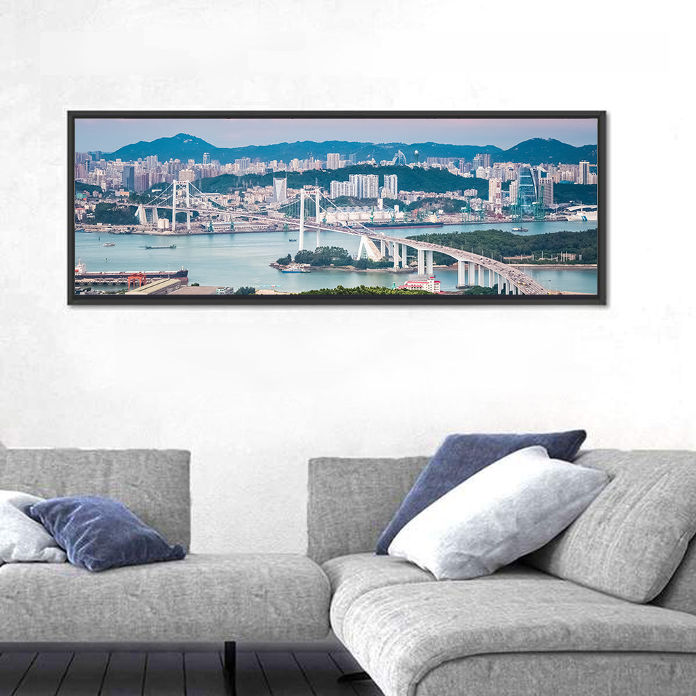 Haicang Suspension Bridge at Dusk Wall Art