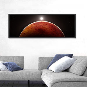 Planet Mars With Moon Wall Art