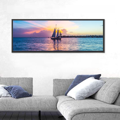 Key West Sailboat at Sunset Wall Art