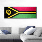 Vanuatu Flag with Boar Tusk Emblem Wall Art
