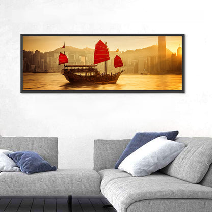 Victoria Harbour Sunset Skyline Wall Art