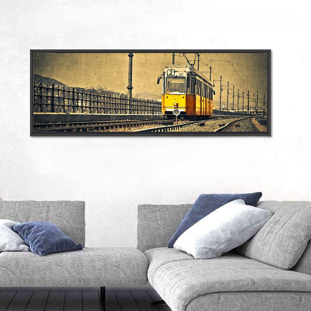 Yellow Tram No. 2 on Tracks Wall Art
