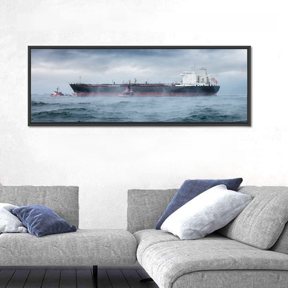 Rescue Helicopter Over Cargo Ship Wall Art