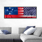 Samoa and USA Flag Blend Wall Art