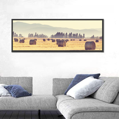 Golden Hay Bales Field Wall Art