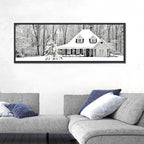 Frosty Winter House Landscape Wall Art