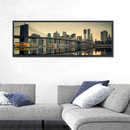 Brooklyn Bridge at Dusk, Manhattan Skyline Wall Art