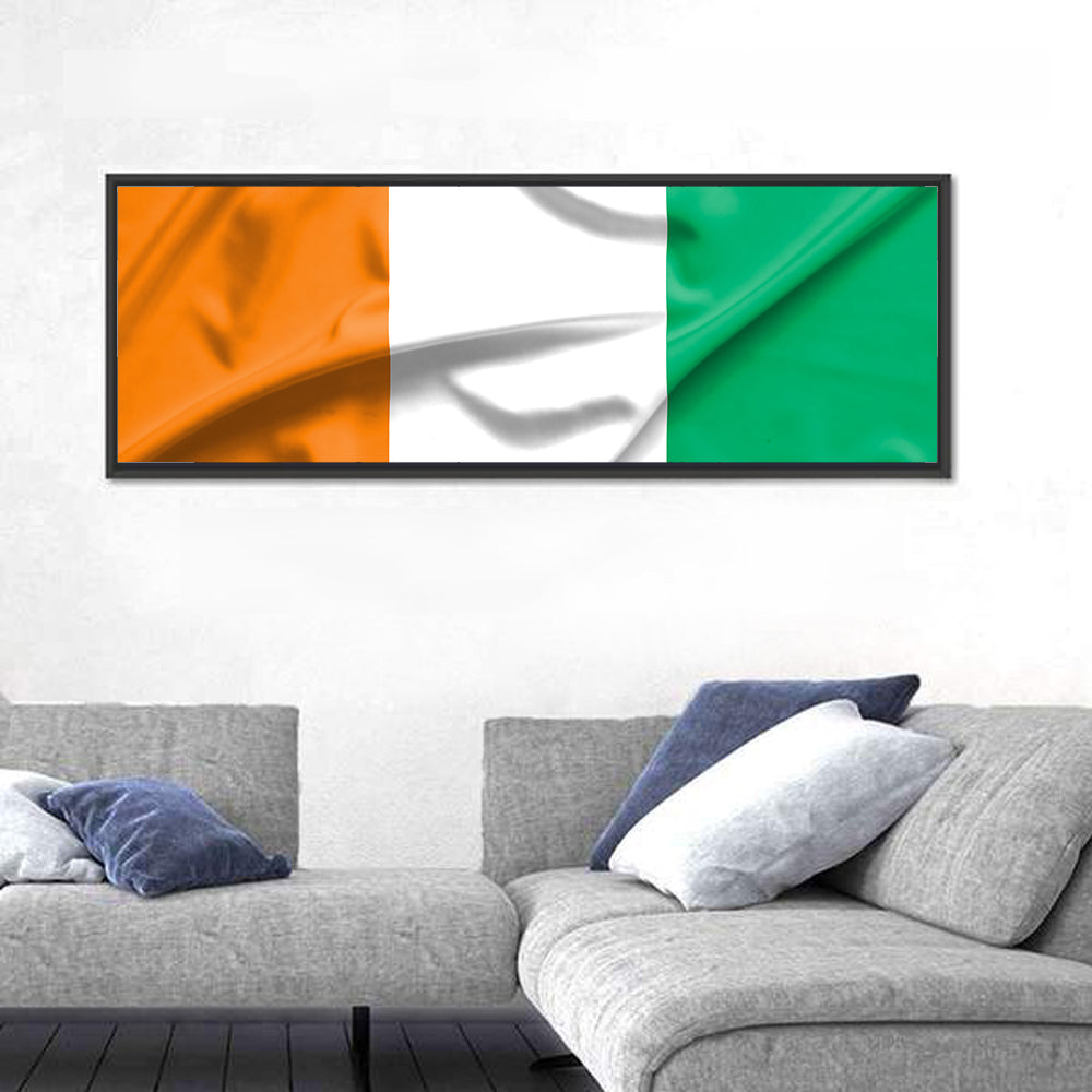 Ivory Coast Flag Rippled Tricolor Wall Art