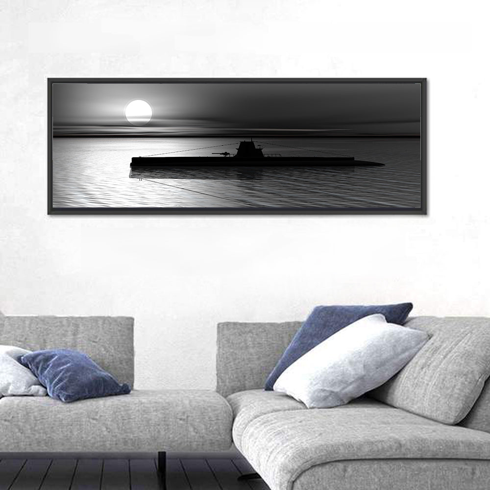 Submarine Silhouette at Dusk Wall Art