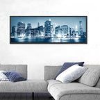 New York Night Skyline Reflection Wall Art