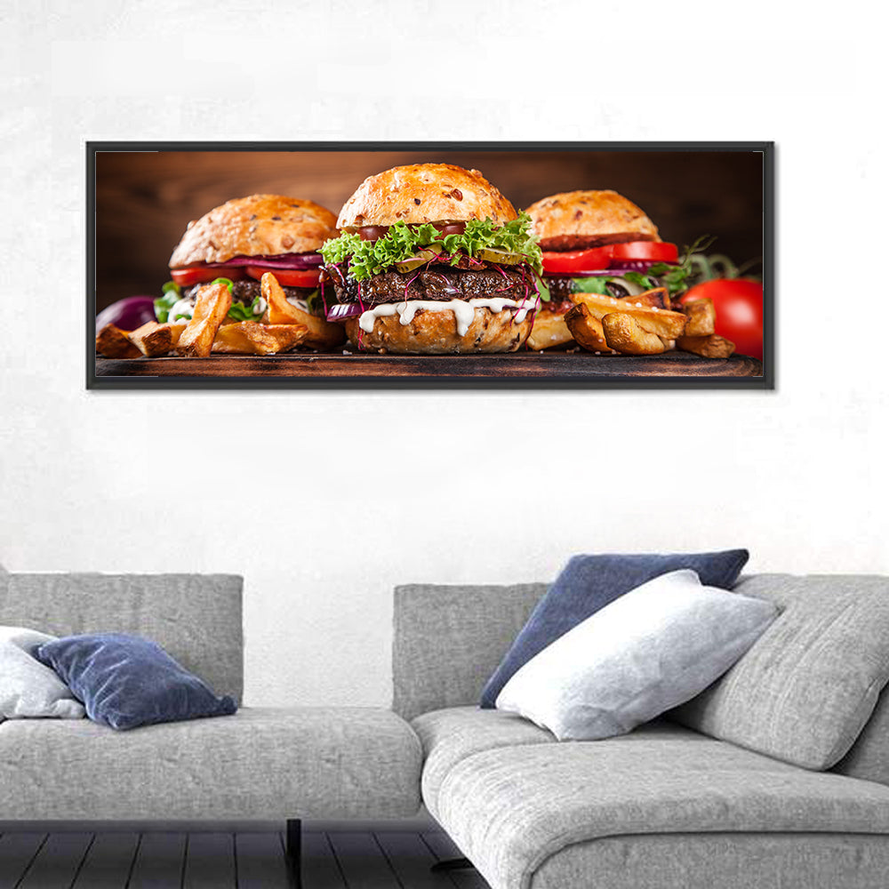 Rustic Homemade Burger Trio Wall Art