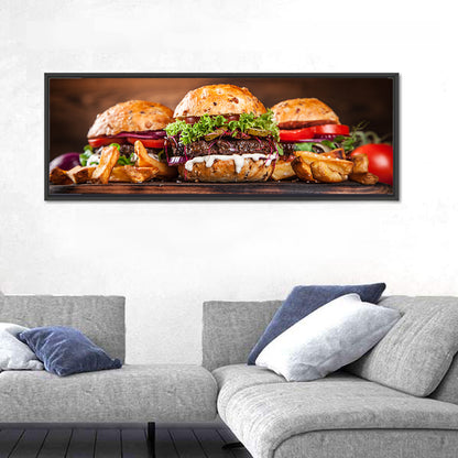 Rustic Homemade Burger Trio Wall Art