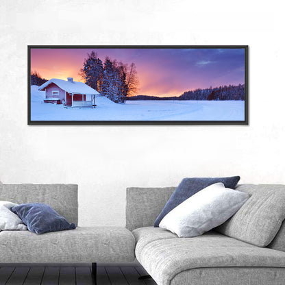 Lapland Sunrise Over Frozen Lake Wall Art