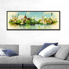 Budapest Riverfront Watercolor Wall Art