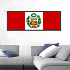Peruvian Flag with Coat of Arms Wall Art