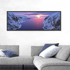 Snow-capped Mountain Fjord Sunset Wall Art