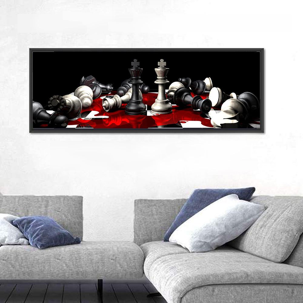 Two Kings on Black Chessboard Wall Art