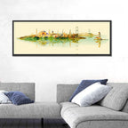 Istanbul Bosphorus Watercolor Skyline Wall Art