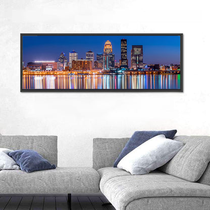Downtown Louisville Skyline at Night Wall Art