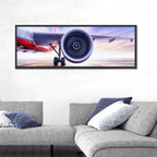 Low Angle Jet Engine on Tarmac Wall Art
