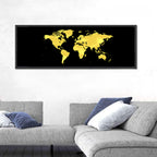 Metallic Gold World Map Wall Art