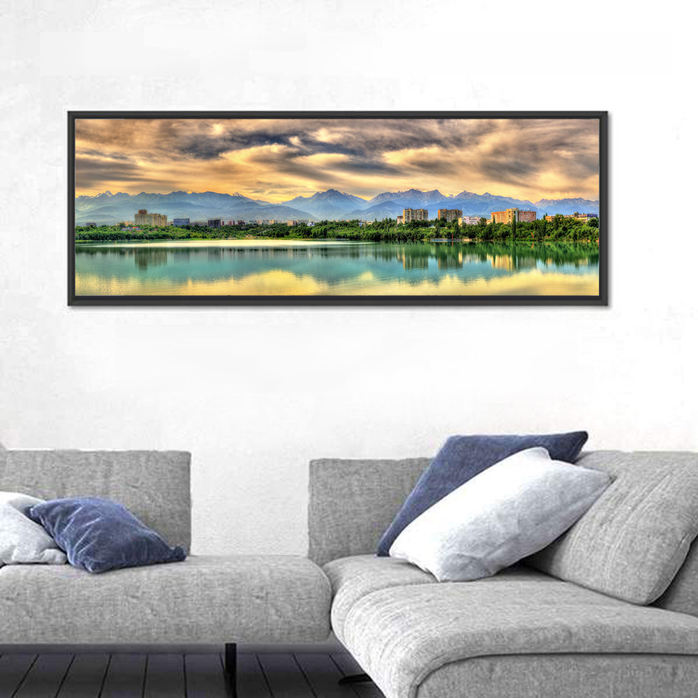 Sairan Reservoir, Almaty Wall Art in a room, panoramic
