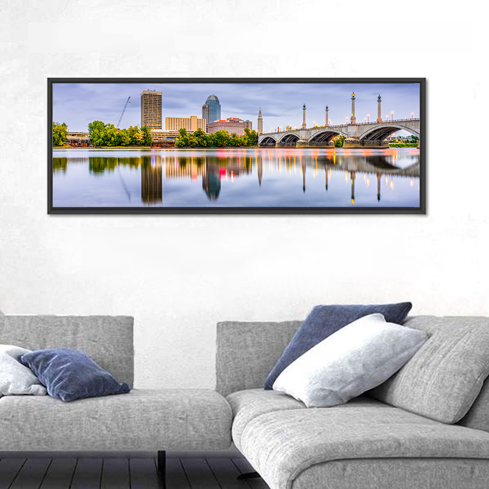 Springfield Skyline with Memorial Bridge Wall Art