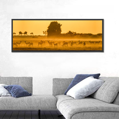 Antelope Herd at Golden Hour Wall Art