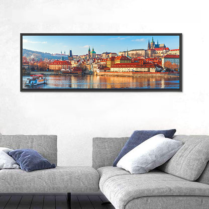 Prague Riverside Skyline Wall Art